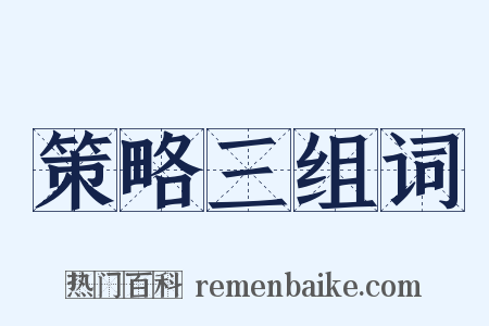 策略三组词是什么意思的图片